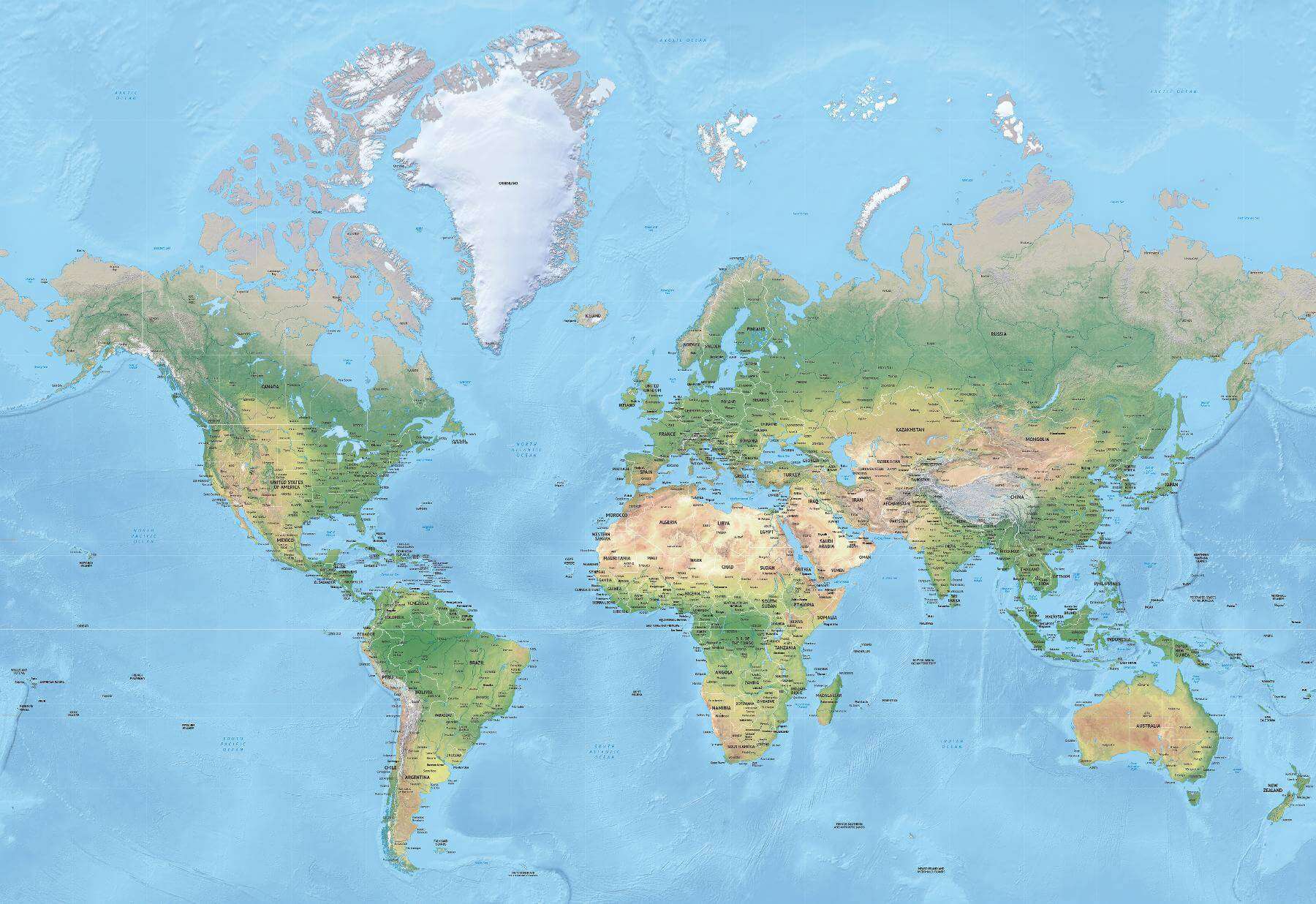 world map actual scale