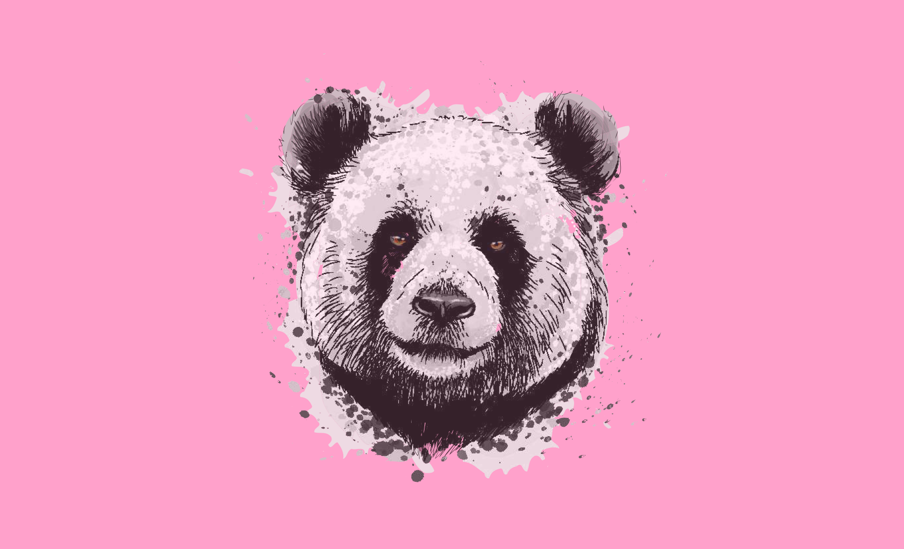 Detailed sketch of a panda head.