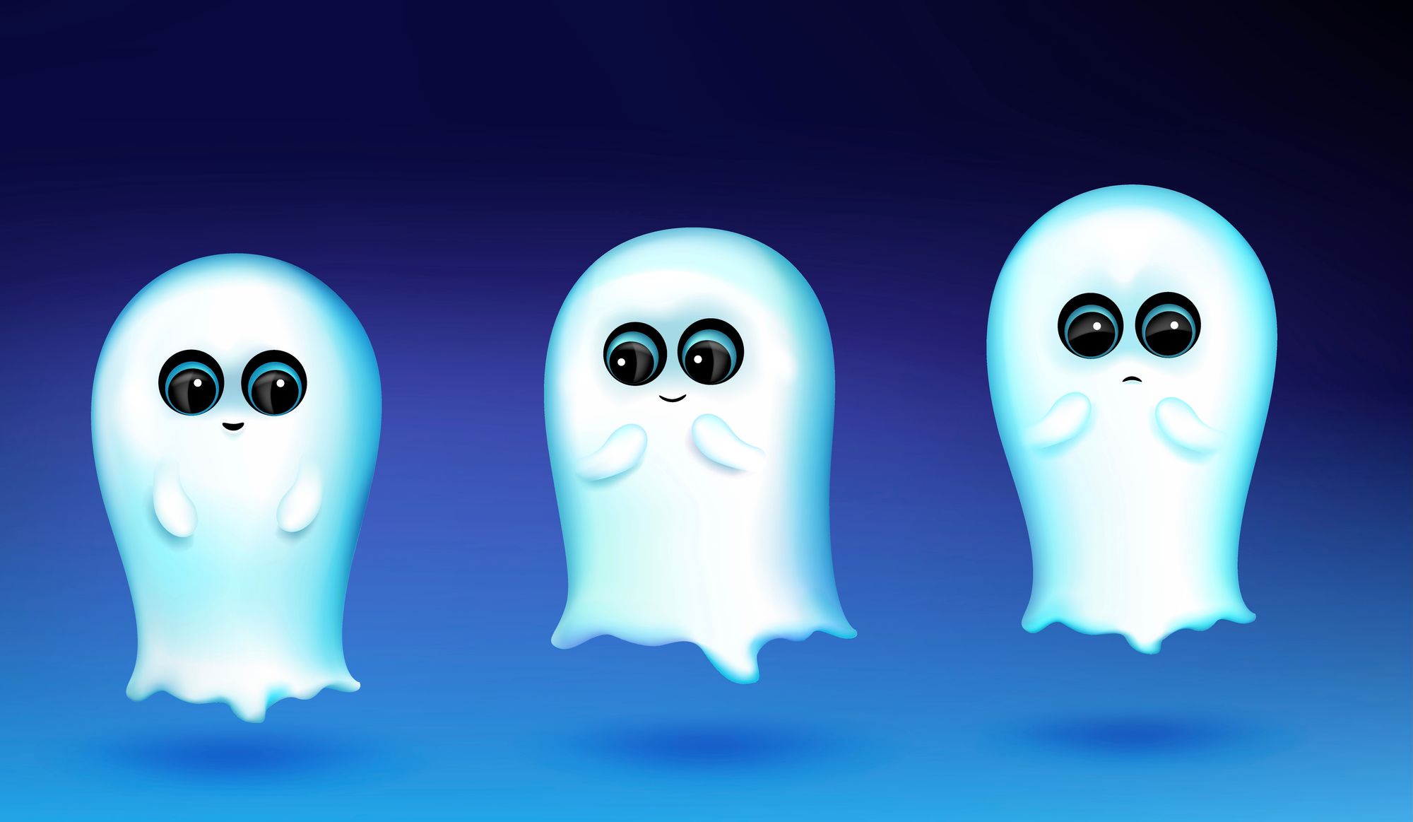 Three cute ghosts