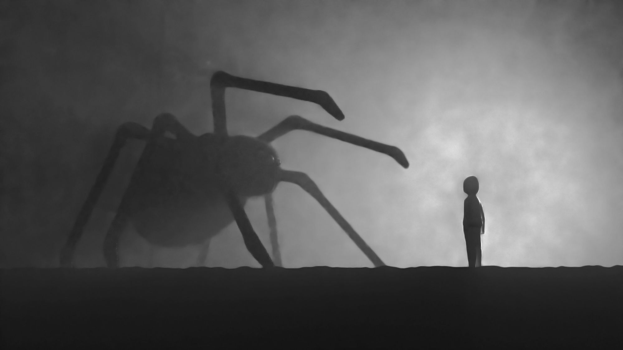 Photo of large spider and young child by Vadim Bogulov